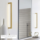 Visual Comfort & Co. Modern Collection Stagger Small Wall Sconce, 1-Light, LED, Natural Brass, 25.1"H (700WSSTG24NB-LED927 70PGHG4) 