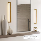 Visual Comfort & Co. Modern Collection Stagger Small Wall Sconce, 1-Light, LED, Natural Brass, 25.1"H (700WSSTG24NB-LED927 70PGHG4) 