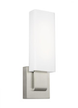 Visual Comfort & Co. Modern Collection Kisdon Small Wall Sconce, 1-Light, LED, Polished Nickel, 14"H (700WSKISW14WN-LED930 70PKE6T) 