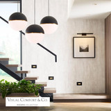 Visual Comfort & Co. Modern Collection Akova X-Large Pendant, 1-Light, LED, Matte Black, Aged Brass, 18"W (700TDAKV18BR-LED927 70PGEJQ) 