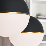 Visual Comfort & Co. Modern Collection Akova X-Large Pendant, 1-Light, LED, Matte Black, Aged Brass, 18"W (700TDAKV18BR-LED927 70PGEJQ) 