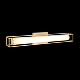 Matteo Lighting Flannigan Bath Vanity Light, 1-Light, LED, Aged Gold Brass, White Glass Shade, 26"W (S02326AG 3060NN2) 