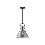 Alora Lighting Emerson Pendant, 4-Light, Matte Black, Smoked Solid Glass, 12.75"H 