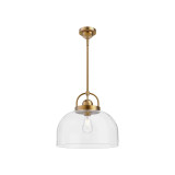 Alora Lighting Lancaster Pendant, 1-Light, Aged Gold, 15"D 