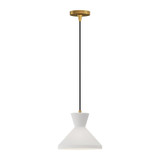 Alora Lighting Betty Pendant, 1-Light, Aged Gold, Opal Matte Glass, 10.25"D 