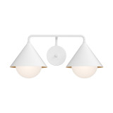 Alora Lighting Remy Bathroom Vanity Light, 1-Light, White, Opal Glass, 21.13"W 