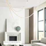 Visual Comfort & Co. Modern Collection Collier Chandelier, LED, Natural Brass, 140.5"H (700CLR132NB-LED927R 70PGCM3) 