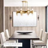 Visual Comfort & Co. Modern Collection Wythe Medium Chandelier, 6-Light, LED, Plated Brass, 30"W (700WYT6MBR-LED927 70PGEH3) 