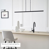 Visual Comfort & Co. Modern Collection Stagger Linear Suspension, 1-Light, LED, Nightshade Black, 47.4"L (700LSSTG48B-LED927 70PGEJF) 