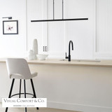 Visual Comfort & Co. Modern Collection Stagger Linear Suspension, 1-Light, LED, Nightshade Black, 47.4"L (700LSSTG48B-LED927 70PGEJF) 