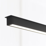 Visual Comfort & Co. Modern Collection Stagger Linear Suspension, 1-Light, LED, Nightshade Black, 72"L (700LSSTG72B-LED927 70PGEJH) 
