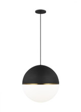 Visual Comfort & Co. Modern Collection Akova X-Large Pendant, LED, Matte Black, Aged Brass, 18"W (700TDAKV18BR 70PGEJP) 