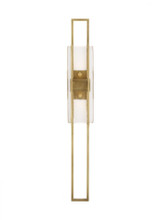 Visual Comfort & Co. Modern Collection Duelle Large Wall Sconce, 1-Light, LED, Natural Brass, 28"H (700WSDUE28NB-LED927-277 70PGGJA) 