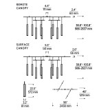 Visual Comfort & Co. Modern Collection Blok Large Chandelier, 9-Light, LED, Aged Brass, 96"L (700BLKL9R-LED930S 70PGHHF) 