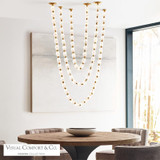 Visual Comfort & Co. Modern Collection Collier Chandelier, LED, Natural Brass, 118.5"H (700CLR108NB-LED930S 70PGHHN) 