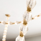 Visual Comfort & Co. Modern Collection Collier Chandelier, 1-Light, LED, Natural Brass, 89.7"H (700CLR84NB-LED930R-277 70PGJEA) 