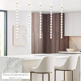 Visual Comfort & Co. Modern Collection Collier Pendant, LED, Natural Brass, 38.9"H (700CLR36NB-LED930R 70PGJG9) 