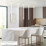 Visual Comfort & Co. Modern Collection Collier Pendant, LED, Natural Brass, 38.9"H (700CLR36NB-LED930R 70PGJG9) 