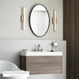 Visual Comfort & Co. Modern Collection Lufe Square Bath Vanity, 1-Light, LED, Satin Nickel, 24"L (700BCLUFS24S-LED935-277 70PKF5Q) 