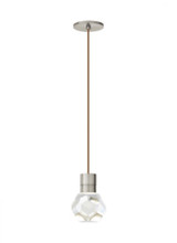 Visual Comfort & Co. Modern Collection Kira Pendant, 1-Light, LED, Satin Nickel, 7.1"H (700TDKIRAP1PS-LED922 70PGKFH) 