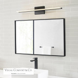 Visual Comfort & Co. Modern Collection Span Bath Vanity, 1-Light, LED, Nightshade Black, 35.3"L (700BCSPANB3B-LED935 70PKF71) 