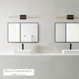 Visual Comfort & Co. Modern Collection Span Bath Vanity, 1-Light, LED, Nightshade Black, 35.3"L (700BCSPANB3B-LED935 70PKF71) 