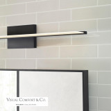Visual Comfort & Co. Modern Collection Span Bath Vanity, 1-Light, LED, Nightshade Black, 35.3"L (700BCSPANB3B-LED935 70PKF71) 
