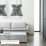 Visual Comfort & Co. Modern Collection Syrma Pendant, 1-Light, LED, Matte Black, 21.5"W (700TDSYRPB-LED935 70PKF77) 