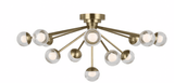 Visual Comfort & Co. Signature Collection Alloway Flush Mount, 1-Light, LED, Soft Brass, 30"W (KS 4230SB-CG CWZ73) 