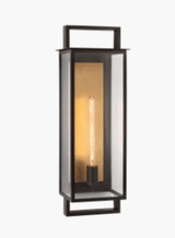 Visual Comfort & Co. Signature Collection Halle Large Narrow Wall Lantern, 1-Light, Aged Iron, 26"H (S 2197AI-CG CX42V) 