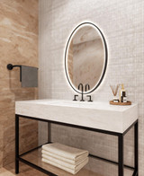 Electric Mirror Brilliance Lighted Mirror, Oval, Integrated LED, Clear, Matte Black, 36"H x 24"W x 2.13"D (BRI-2436-BK05 YUU6011X34) 