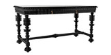 Noir Portuguese Desk, Hand-Rubbed Black, 60"W (GDES115HB-S YUU6013EXV) 