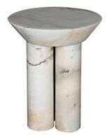 Noir Nox Side Table, White Marble, 22"H (GTAB977W YUU6013NTD) 