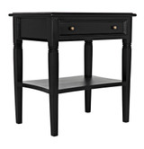 Noir Oxford Side Table, 1-Drawer, Hand-Rubbed Black, 30"H (GTAB247HB YUU6013NTK) 
