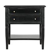 Noir Oxford Side Table, 2-Drawer, Hand-Rubbed Black, 30"H (GTAB246HB YUU6013NTP) 