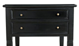 Noir Oxford Side Table, 2-Drawer, Hand-Rubbed Black, 30"H (GTAB246HB YUU6013NTP) 
