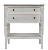 Noir Oxford Side Table, 2-Drawer, White Wash, 30"H (GTAB246WH YUU6013NTQ) 
