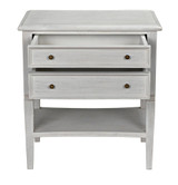 Noir Oxford Side Table, 2-Drawer, White Wash, 30"H (GTAB246WH YUU6013NTQ) 