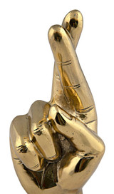 Noir Fingers Crossed Sculpture 