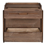 Noir Savino Side Table, 2-Drawer, Dark Walnut, 30"H (GTAB970DW YUU6013PPJ) 