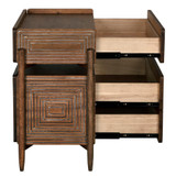 Noir Savino Side Table, 2-Drawer, Dark Walnut, 30"H (GTAB970DW YUU6013PPJ) 