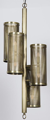 Noir Pisa Pendant, 8-Light, Antique Brass, 14.5"W (LAMP573MB YUU6013GXZ) 