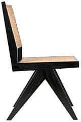 Noir Joseph Side Chair, Charcoal Black, Caning, 36.5"H (AE-129CHB YUU6013HVM) 