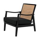 Noir Lichtenstein Chair, Charcoal Black, Black Cotton Fabric, 30.5"H (AE-215CHB YUU6013HW4) 