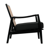 Noir Lichtenstein Chair, Charcoal Black, Black Cotton Fabric, 30.5"H (AE-215CHB YUU6013HW4) 