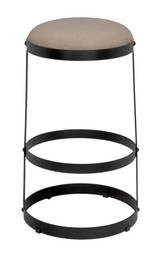 Noir Dior Bar Stool, Matte Black, Tan Light Linen, 31"H (GSTOOL118MTB-L YUU6013JVX) 