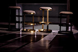 Noir Dior Counter Stool, Antique Brass, Tan Light Linen, 26"H (GSTOOL118MBS YUU6013JW0) 