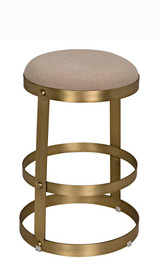 Noir Dior Counter Stool, Antique Brass, Tan Light Linen, 26"H (GSTOOL118MBS YUU6013JW0) 