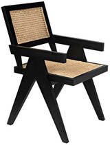 Noir Jude Dining Chair, Black, Caning, 35"H (GCHA278B YUU6013JWK) 