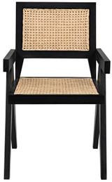 Noir Jude Dining Chair, Black, Caning, 35"H (GCHA278B YUU6013JWK) 